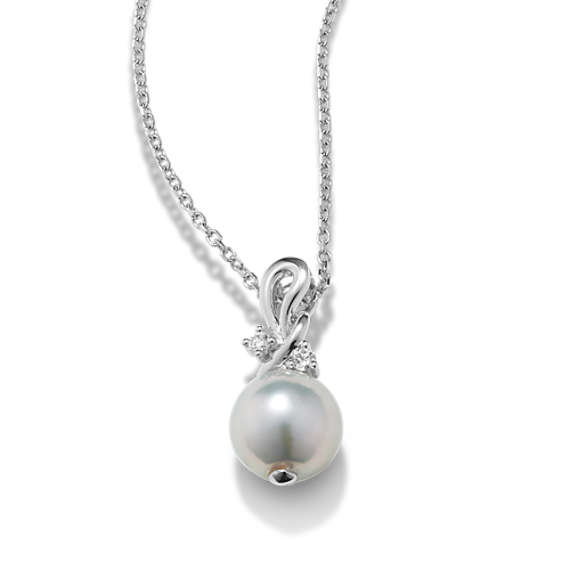 Cultured Blue Akoya Pearl Twist Pendant
