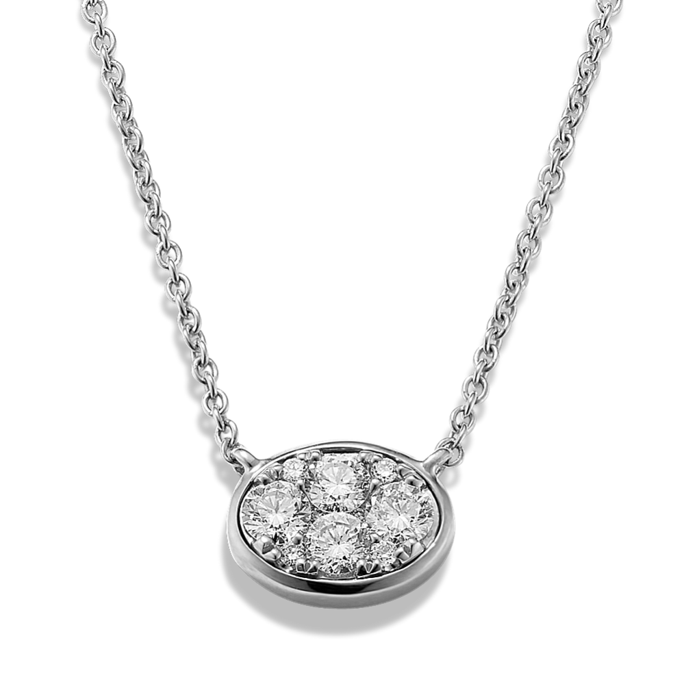 Elysia Oval Cluster Diamond Pendant (18 in)