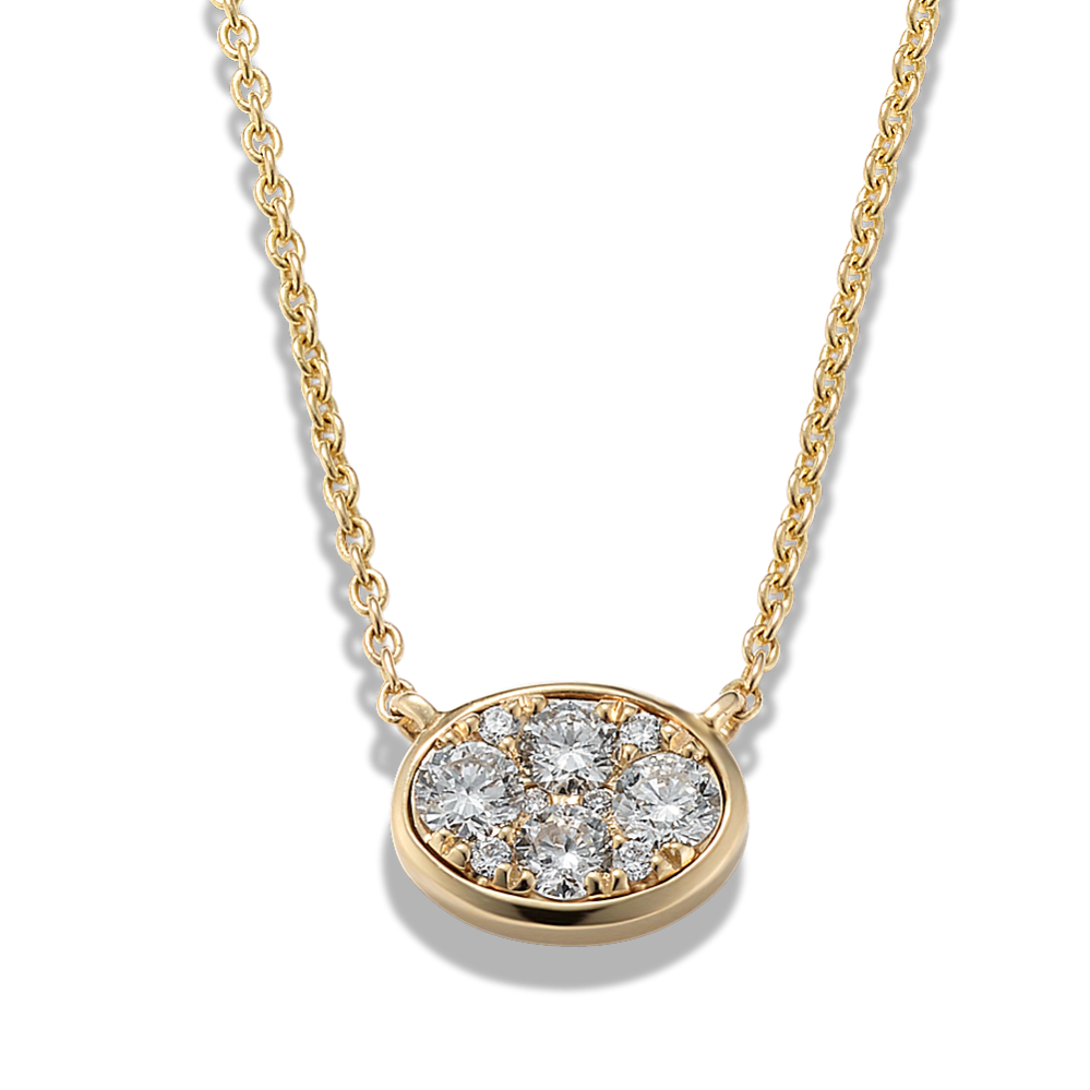 Elysia Oval Cluster Diamond Pendant (18'')