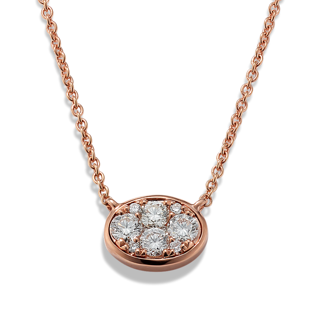 Elysia Oval Cluster Diamond Pendant (18'')