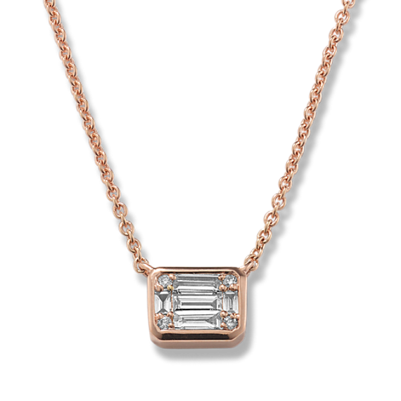 Baguette 0.15 tcw Diamond Cluster Pendant