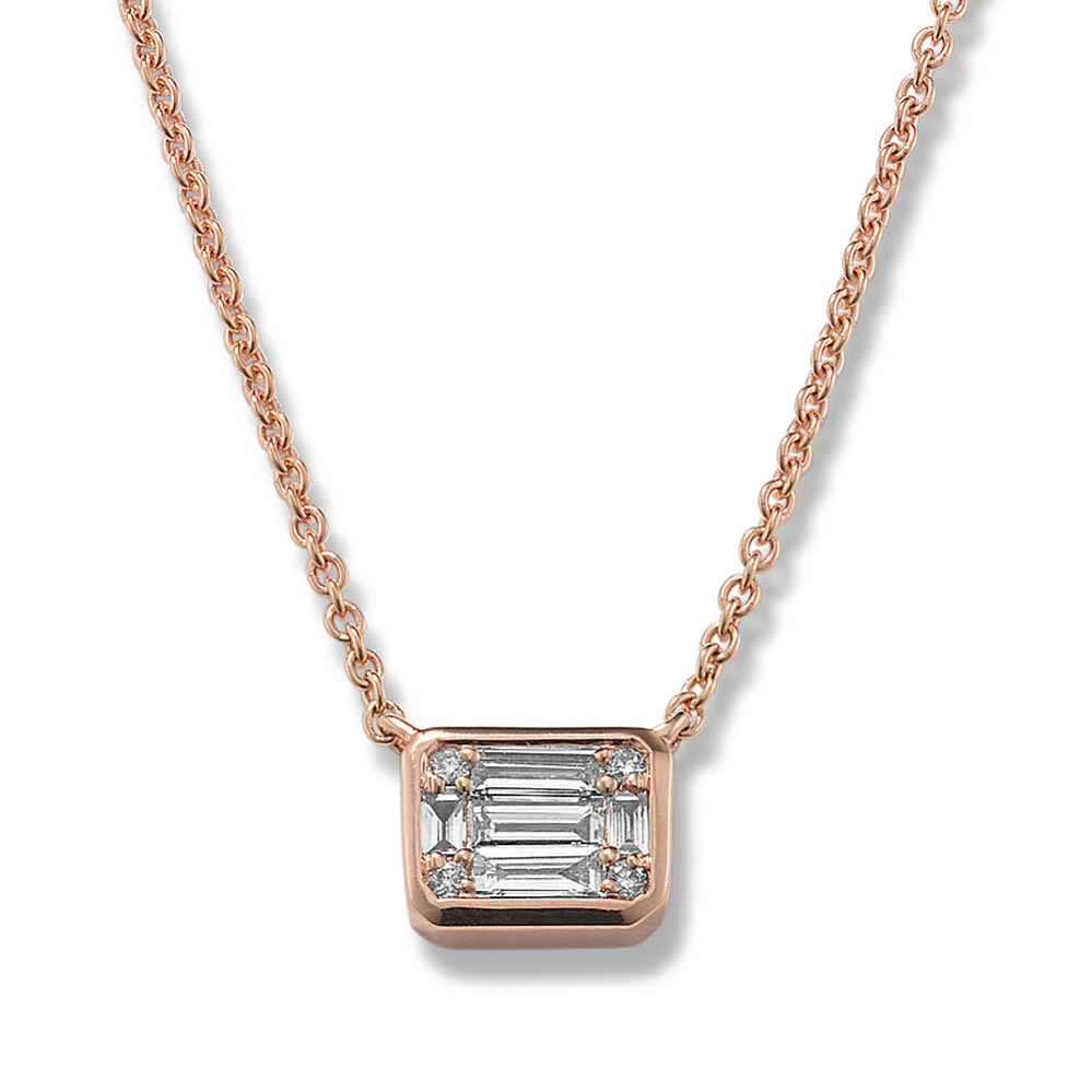 Baguette 0.15 tcw Diamond Cluster Pendant