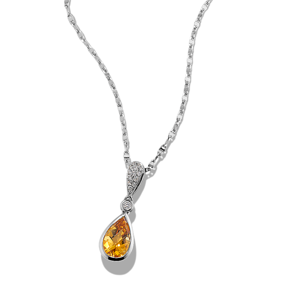 Zareen Citrine & Diamond Pendant