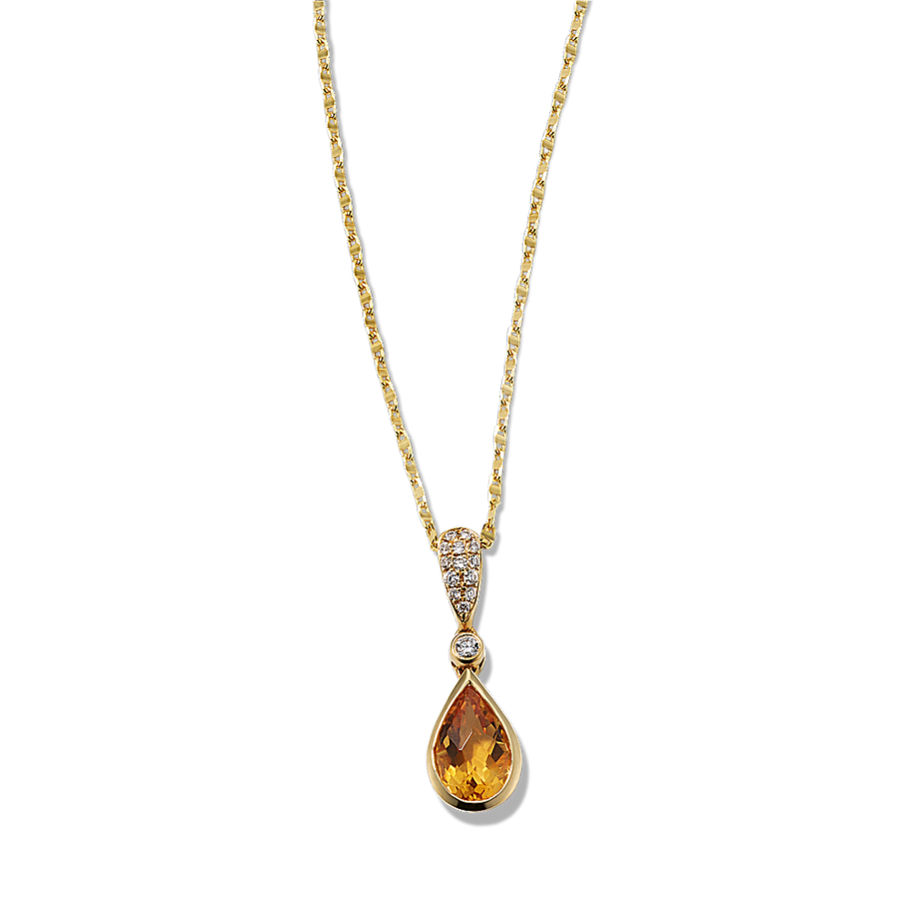 Zareen Citrine & Diamond Pendant