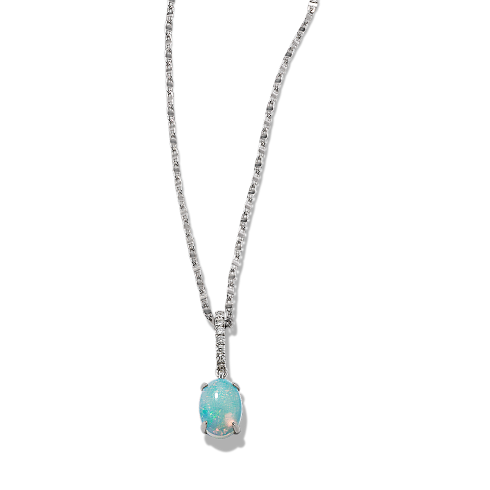 Perdita Opal & Diamond Pendant