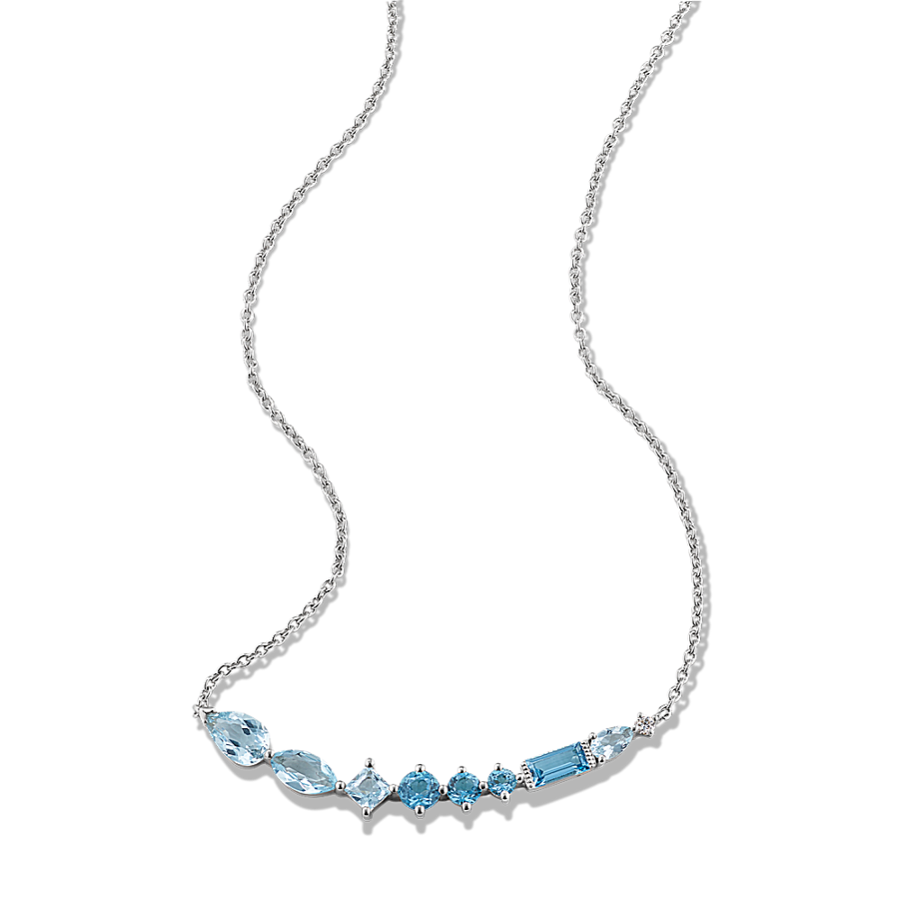 Mara Blue Topaz Bar Necklace