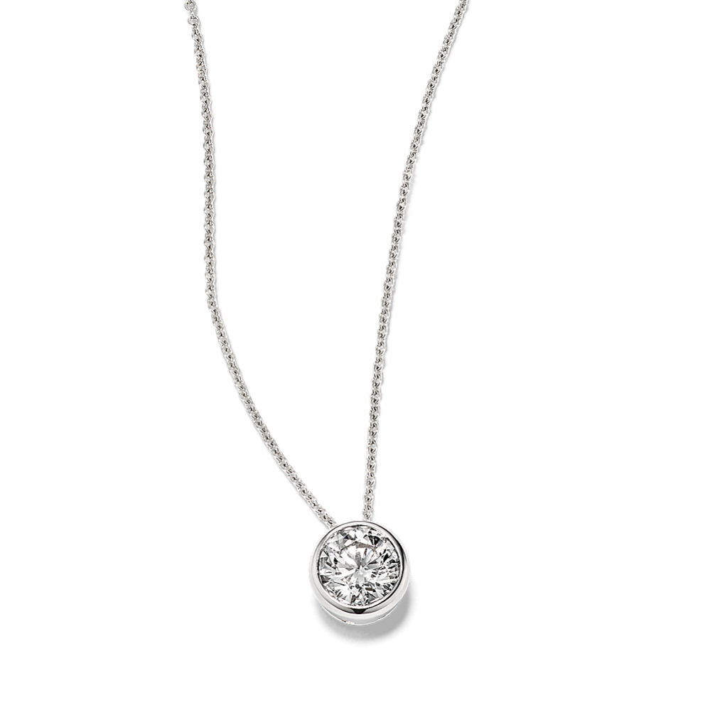 Round 1/2 ctw Lab-Grown Diamond Bezel Pendant