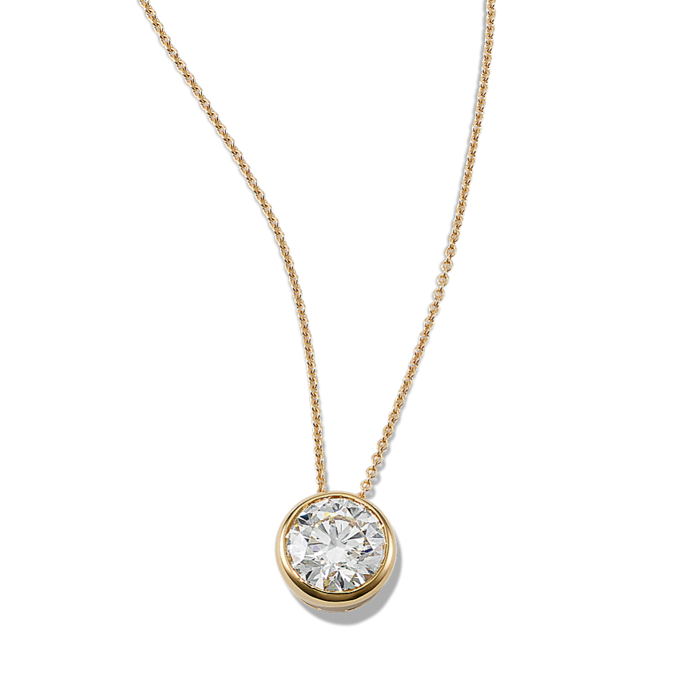 Round 1 ctw LabGrown Diamond Bezel Pendant Shane Co.