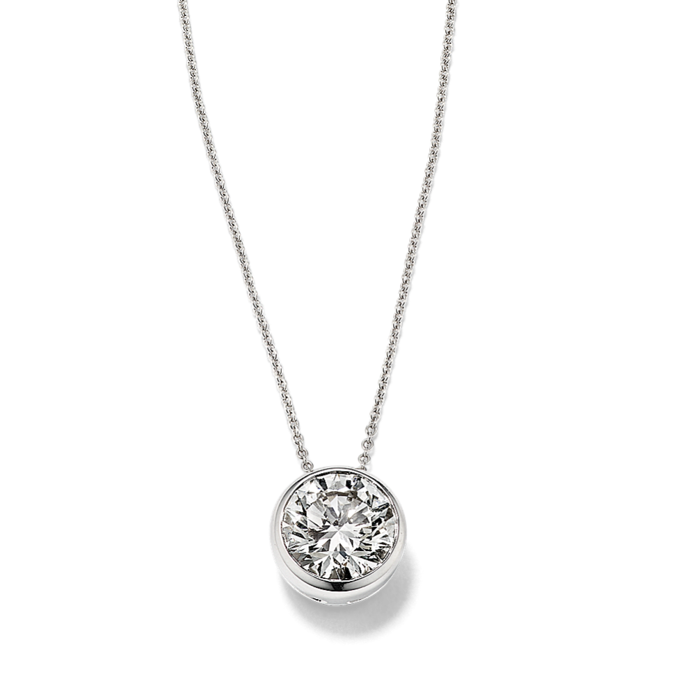 Round 1 1/2 ctw Lab-Grown Diamond Bezel Pendant