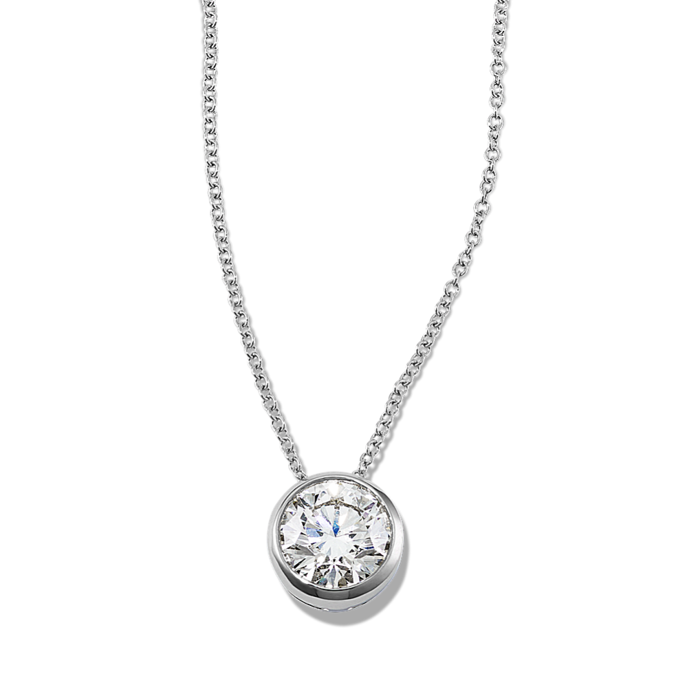 Round 1 1/2 ctw Lab-Grown Diamond Bezel Pendant