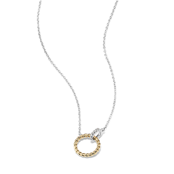 Twist Circle Diamond Accent Pendant