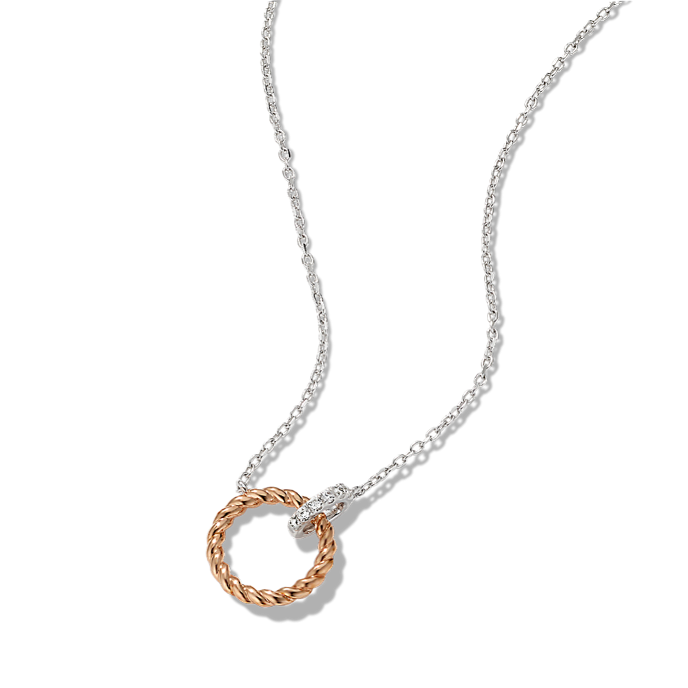Twist Circle Diamond Accent Pendant