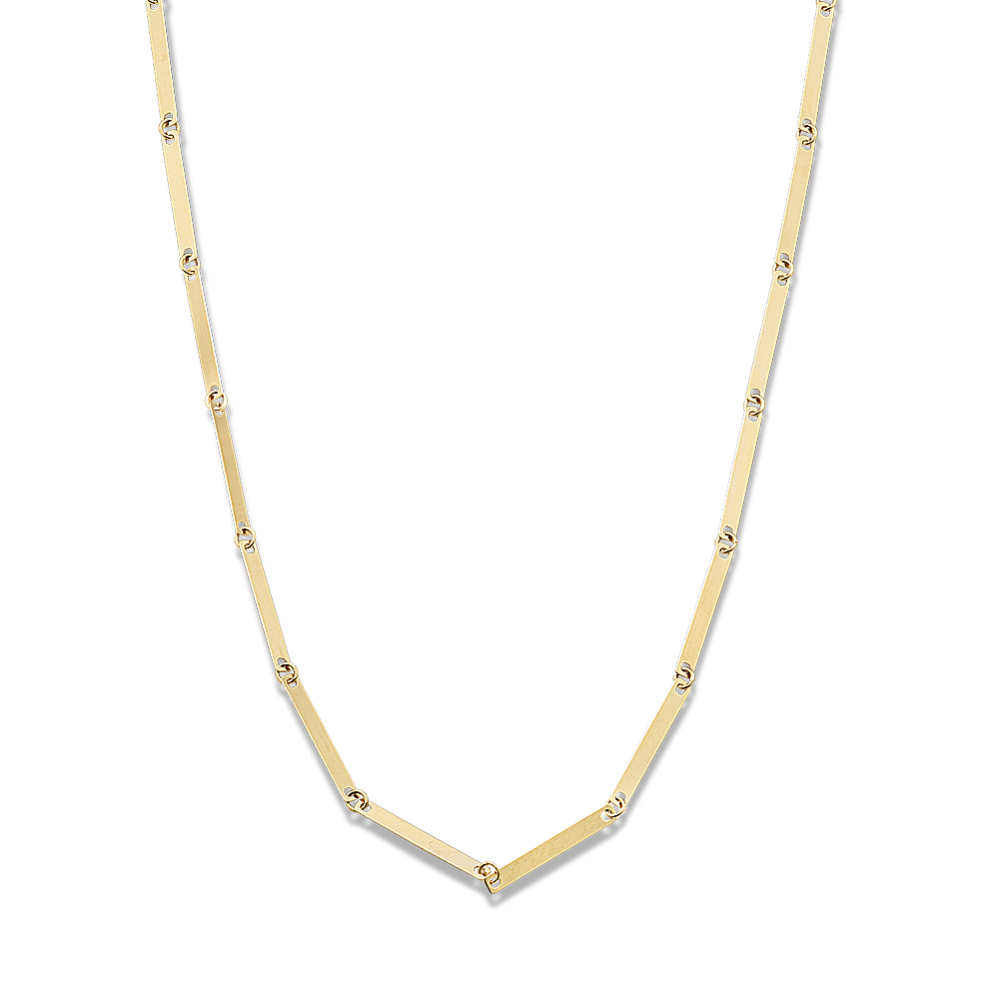 14K Yellow Gold Bar Link Chain