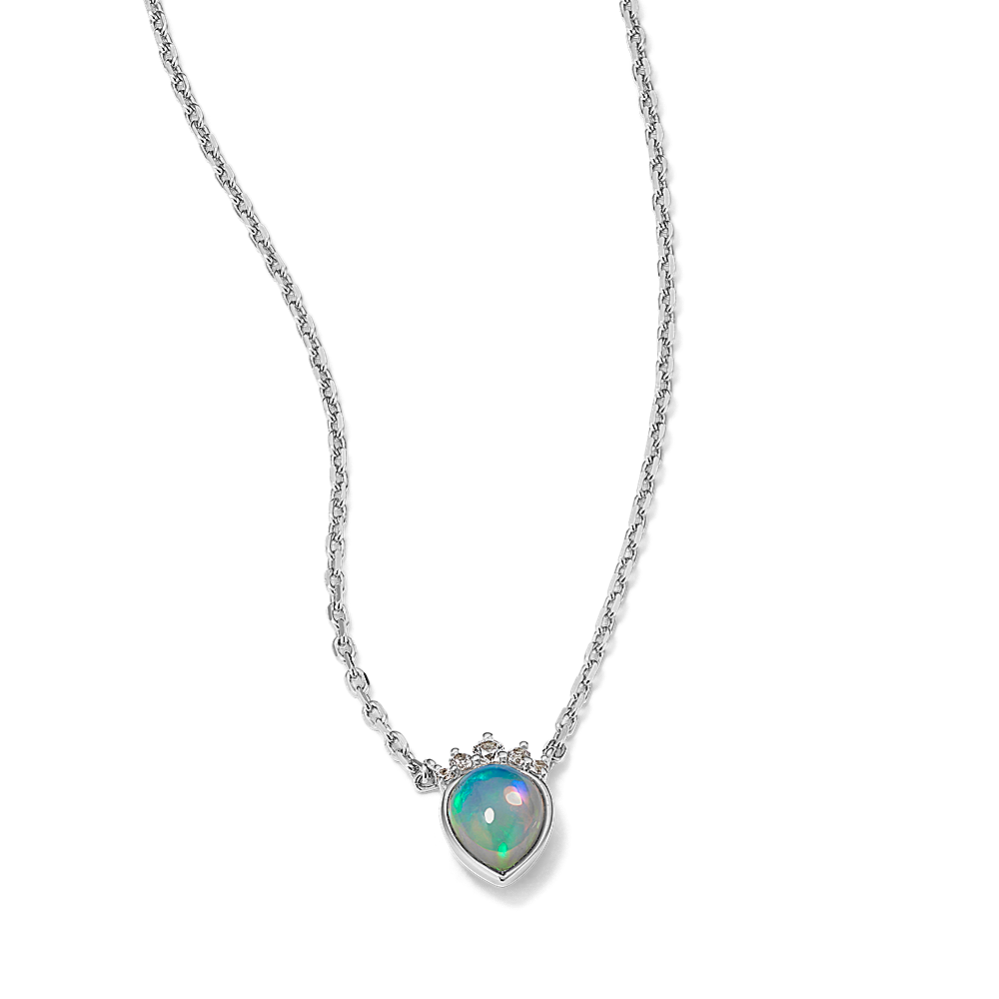 Tiara Opal & White Sapphire Pendant