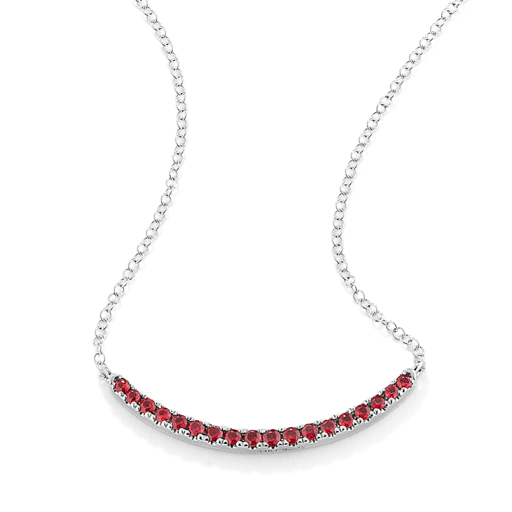 Dainty Ruby Necklaces for cheapest Women, Ruby Bar Necklace, Ruby Necklace