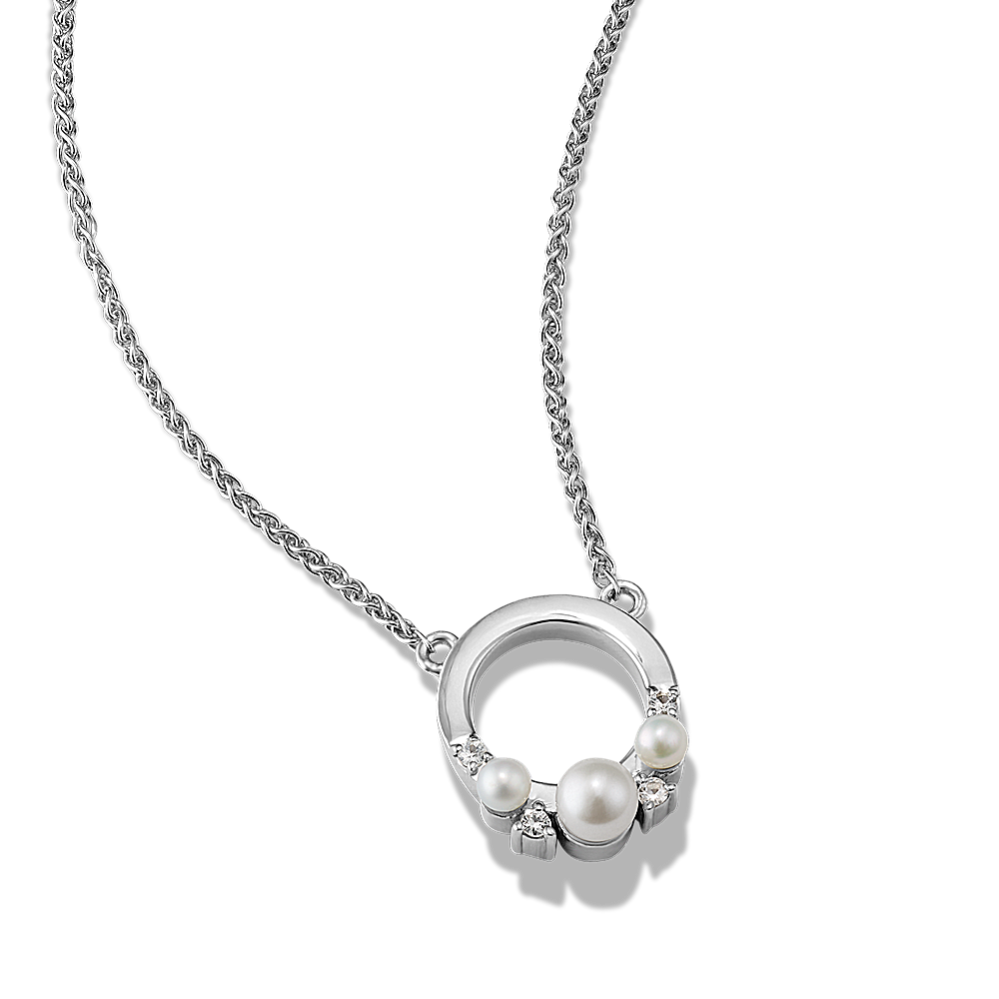 Cultured Freshwater Pearl Circle Pendant