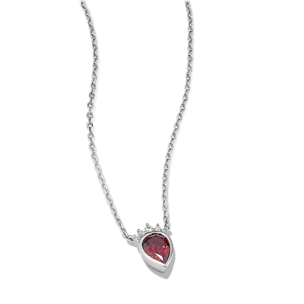 Tiara Garnet & White Sapphire Pendant
