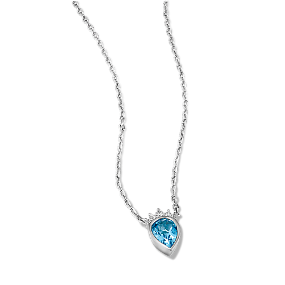 Tiara Blue Topaz & White Sapphire Pendant