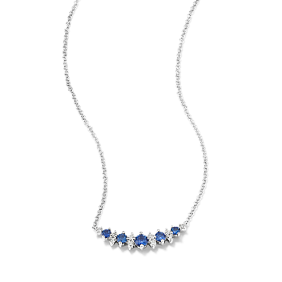 Swan Sapphire & Diamond Bar Necklace