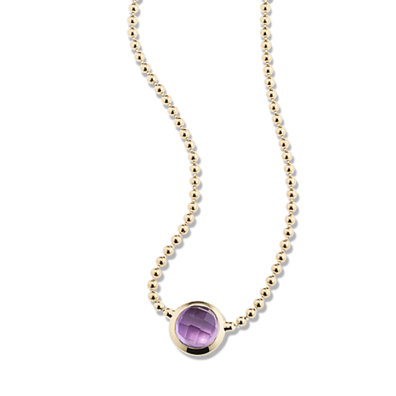 Bezel-Set Round Amethyst Pendant