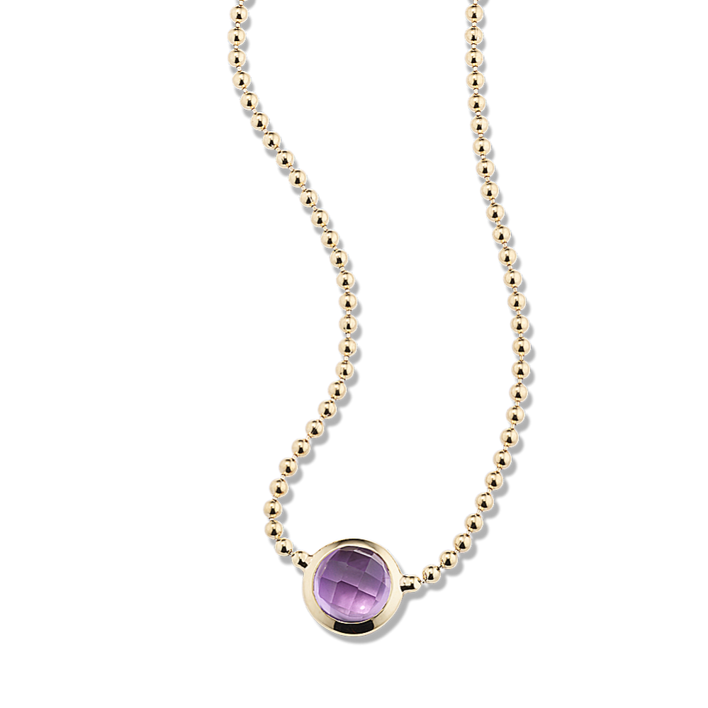 Bezel-Set Round Amethyst Pendant