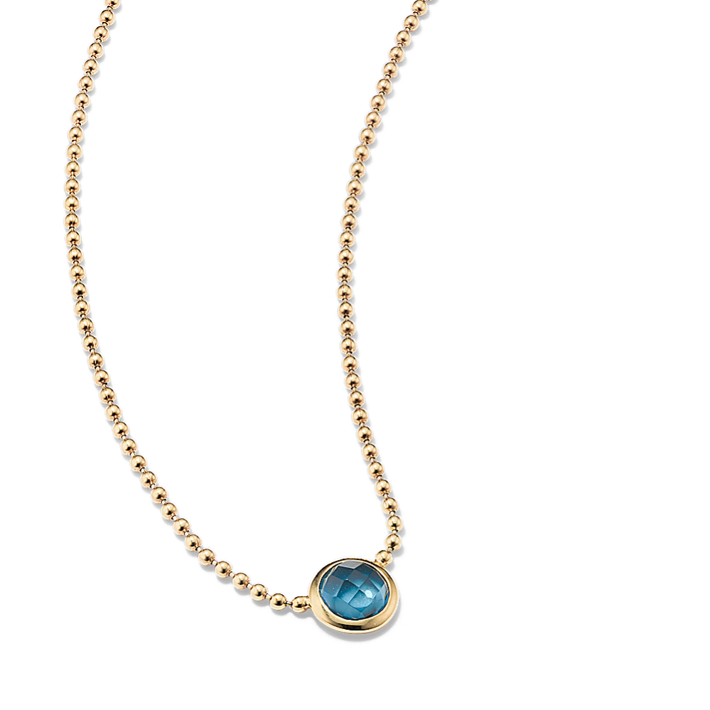 Bezel-Set Round Blue Topaz Pendant