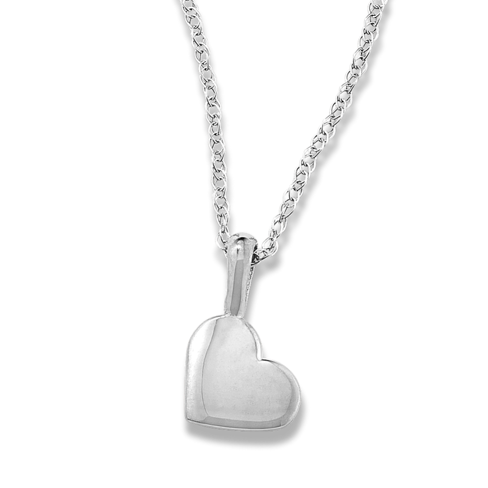 Petite 14K White Gold Heart Pendant