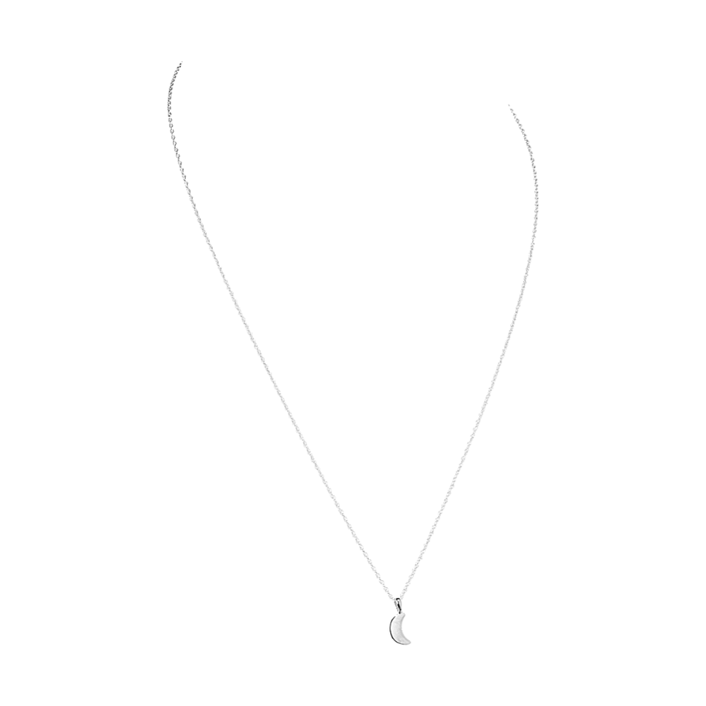 Petite 14K White Gold Moon Pendant Shane Co.