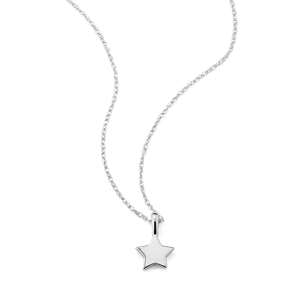 Petite 14K White Gold Star Pendant