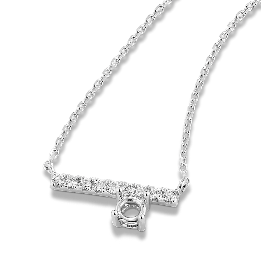 Pick-Your-Gem Diamond Accent Bar Necklace