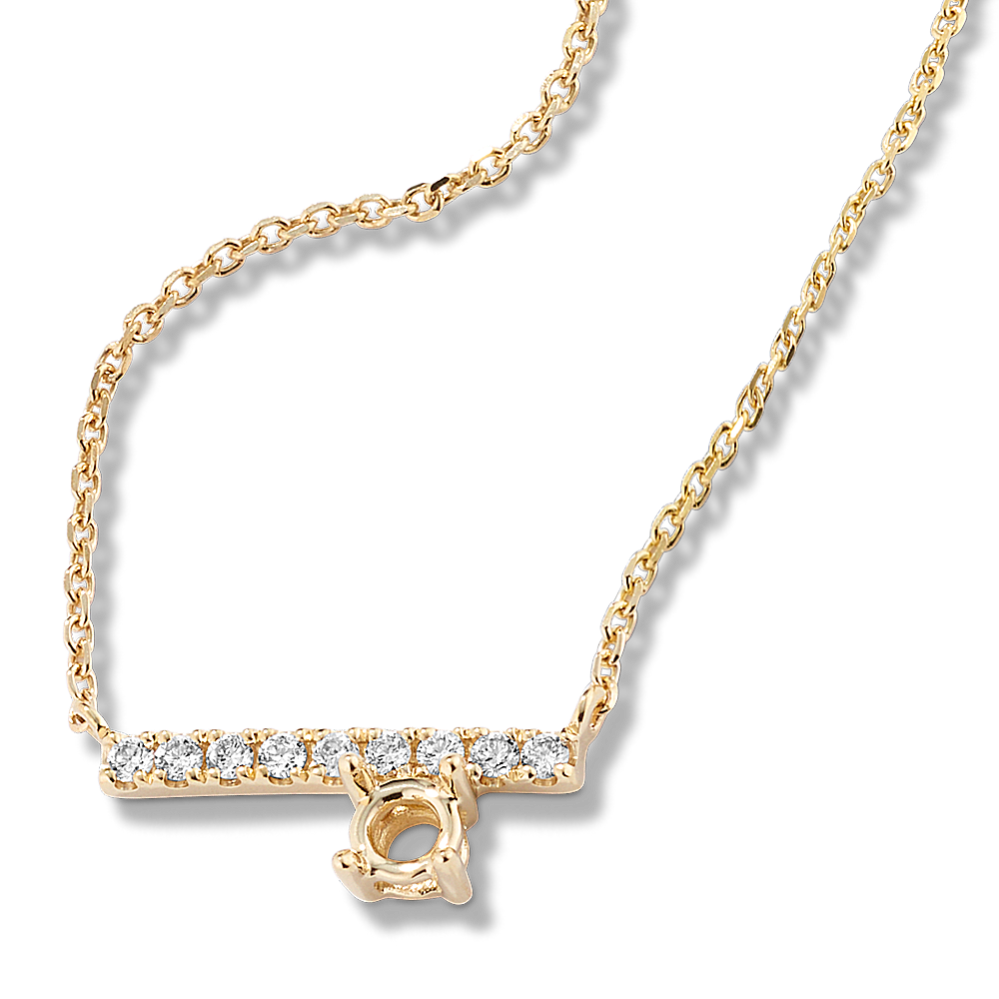 Pick-Your-Gem Diamond Accent Bar Necklace