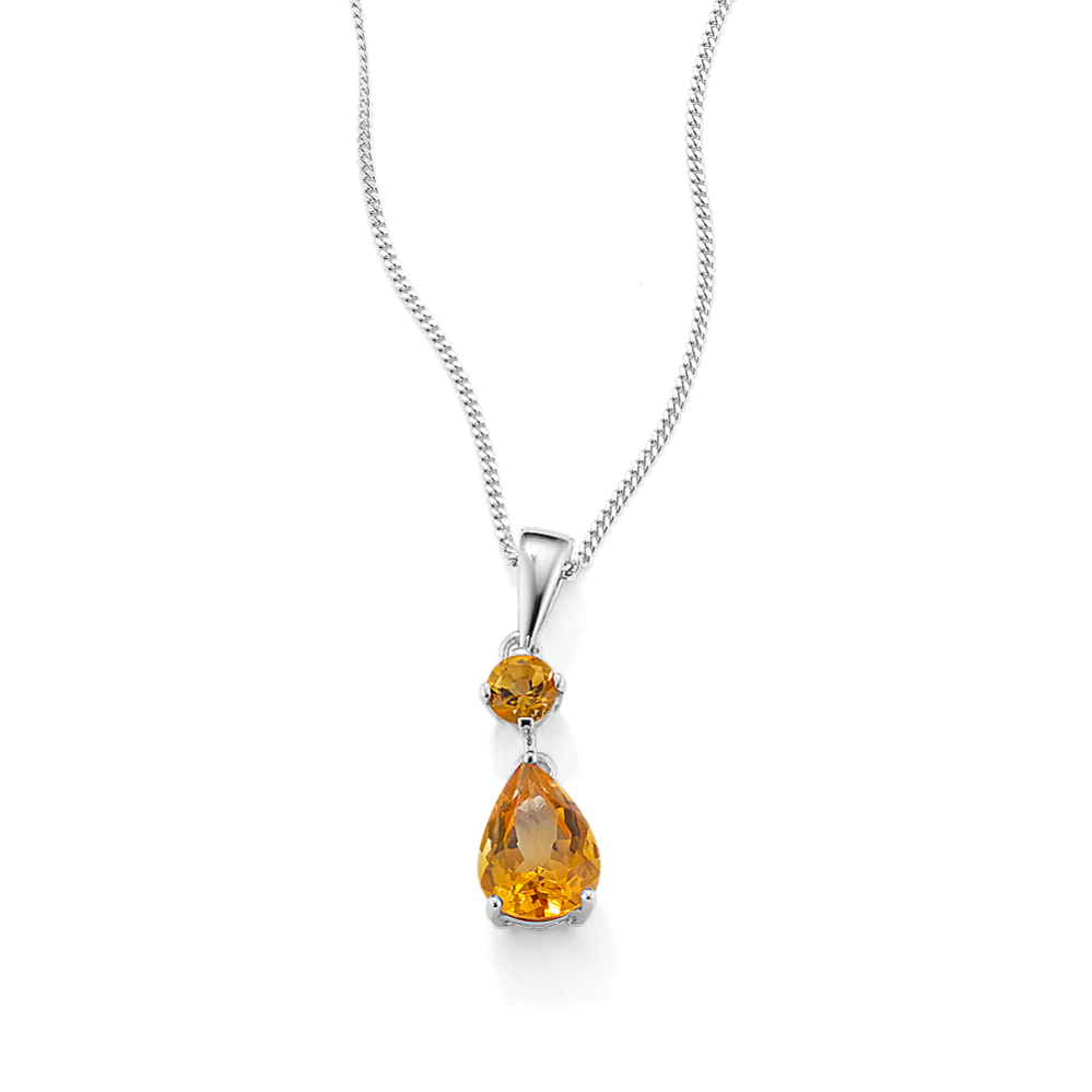 Citrine Drop Sterling Silver Pendant Citrine Drop Sterling Silver Pendant