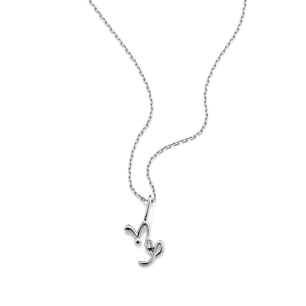 Capricorn Sign Diamond Pendant