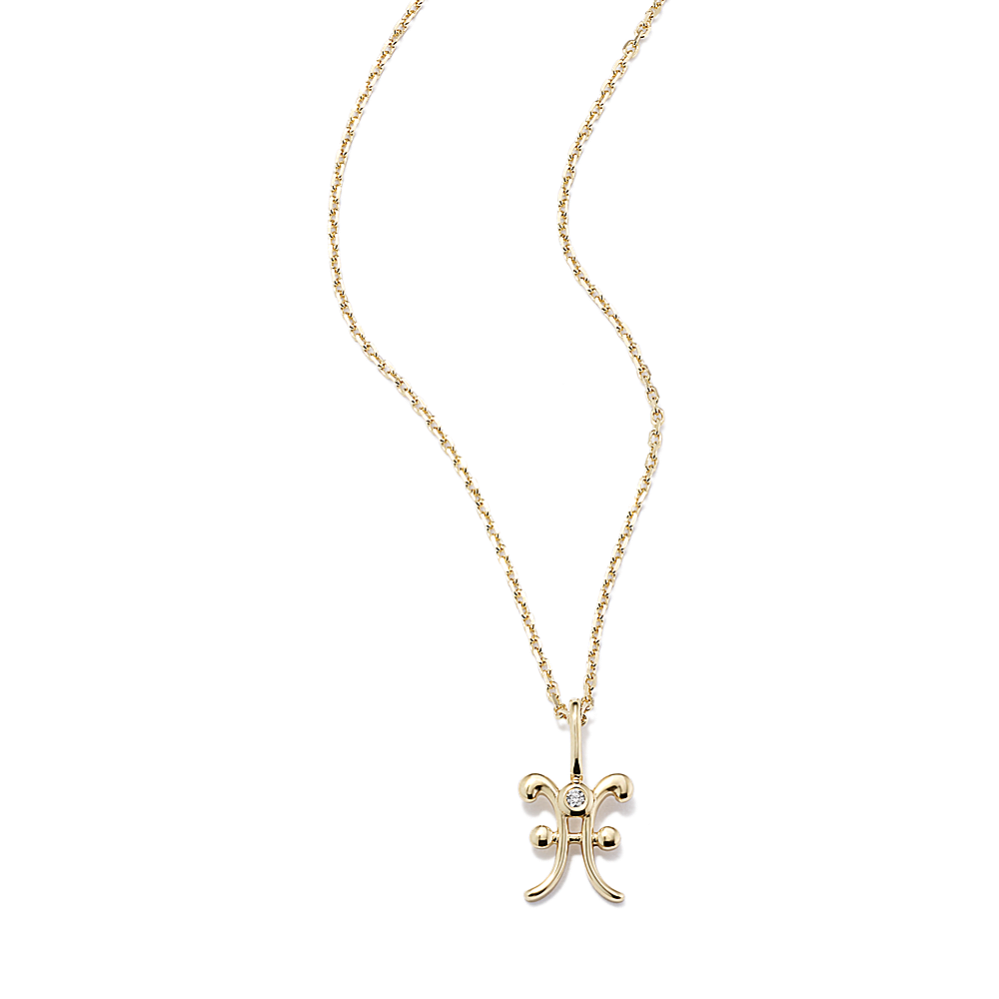 Pisces Sign Diamond Pendant
