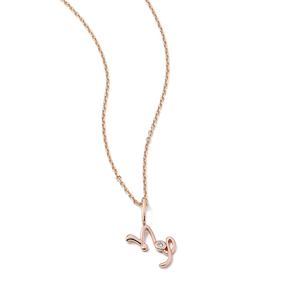 Capricorn Sign Diamond Pendant