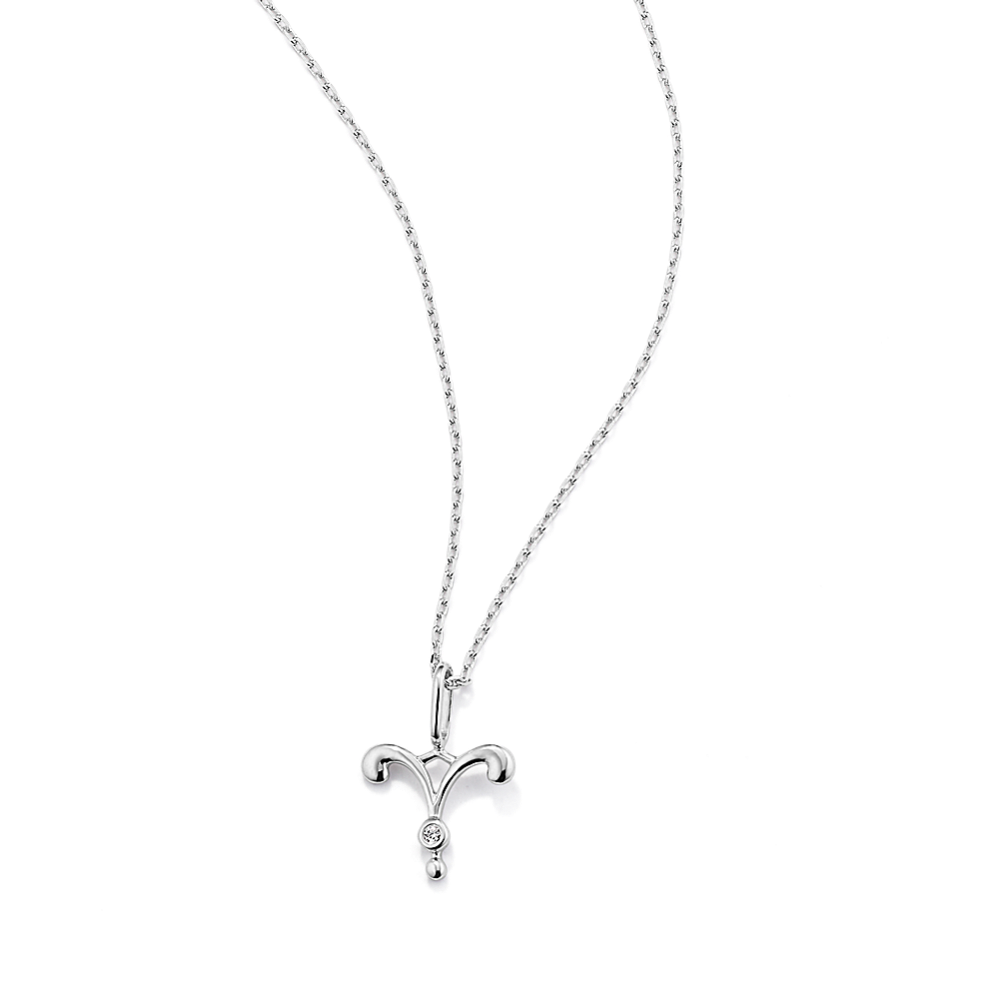 Aries Sign Diamond Pendant