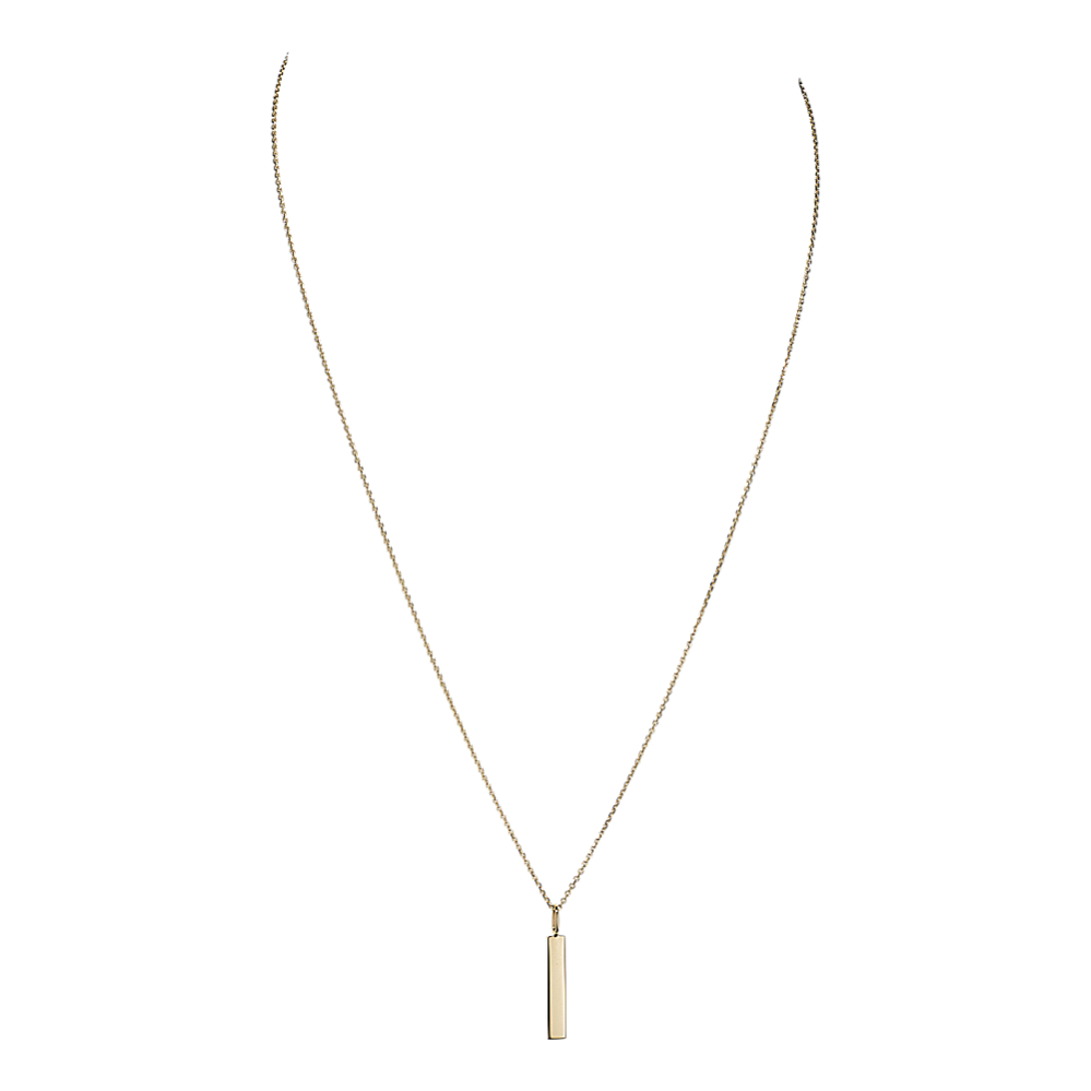 Petite 14K Yellow Gold Vertical Bar Necklace | Shane Co.