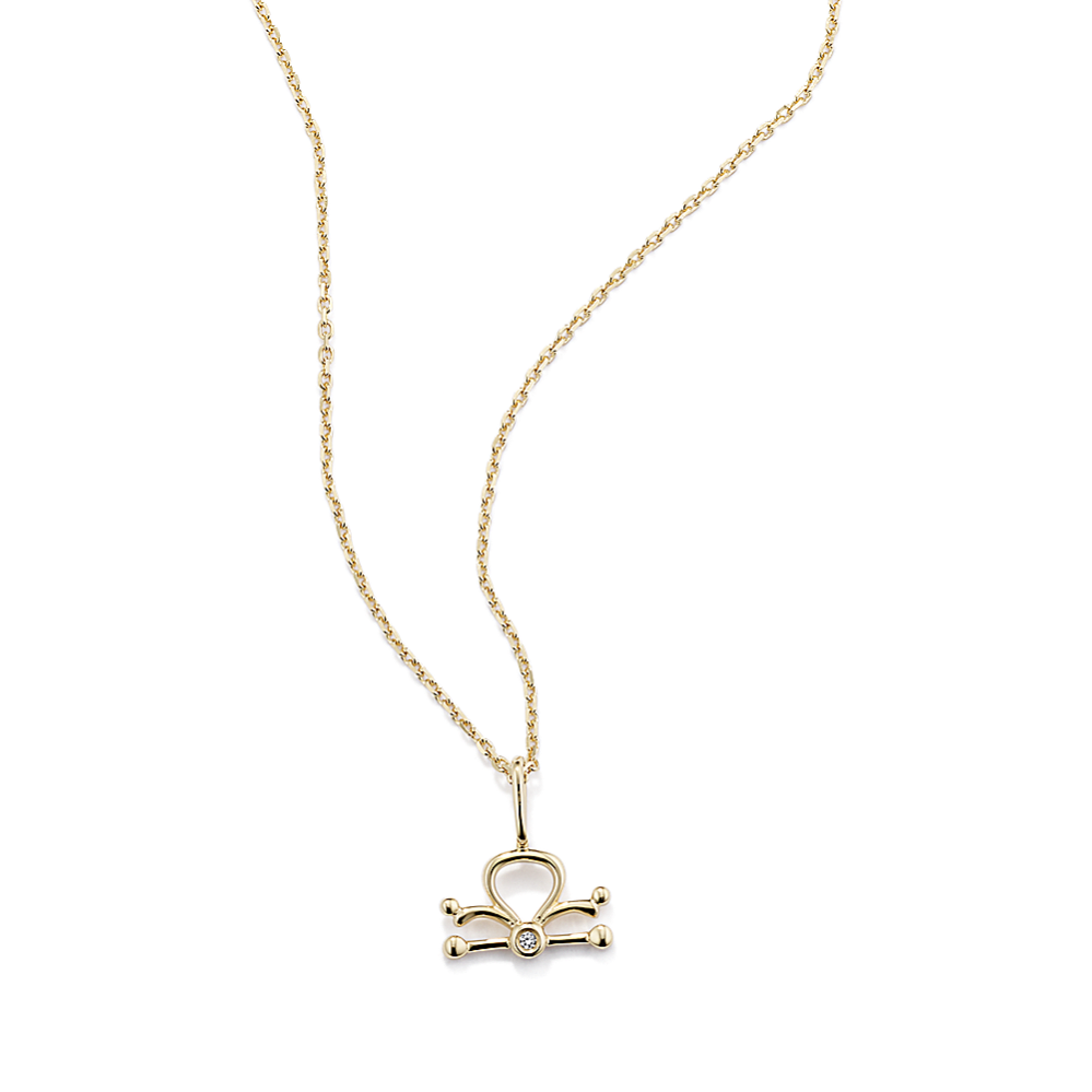 Libra Sign Diamond Pendant