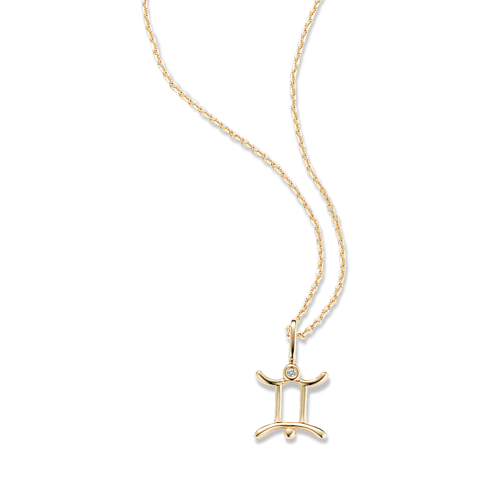 Gemini Sign Diamond Pendant