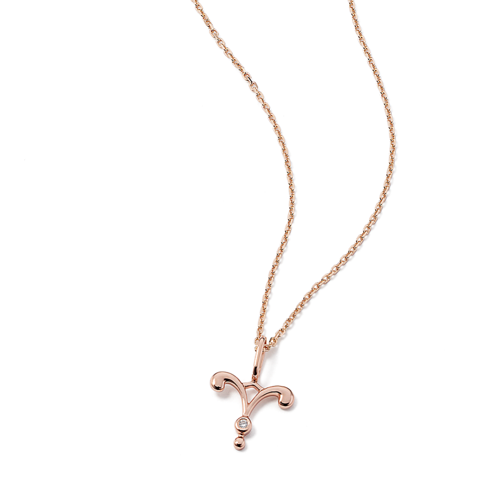 Aries Sign Diamond Pendant