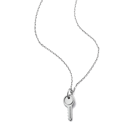Petite 14K White Gold Key Pendant
