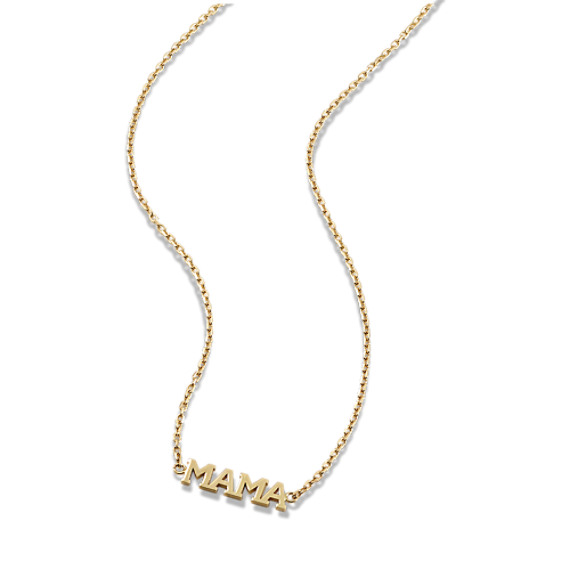 Shane Co. 14K Mama Necklace, Yellow Gold, 18 - 19