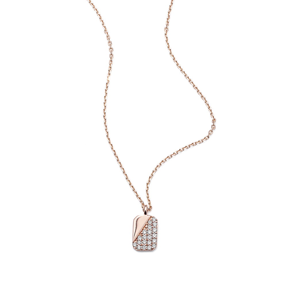 Petite Diamond Tag Pendant