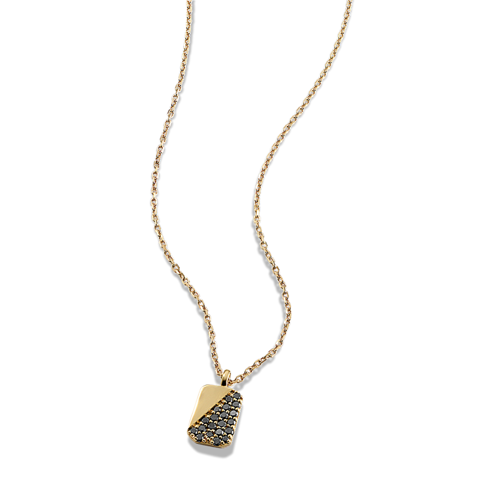 Petite Black Diamond Tag Pendant