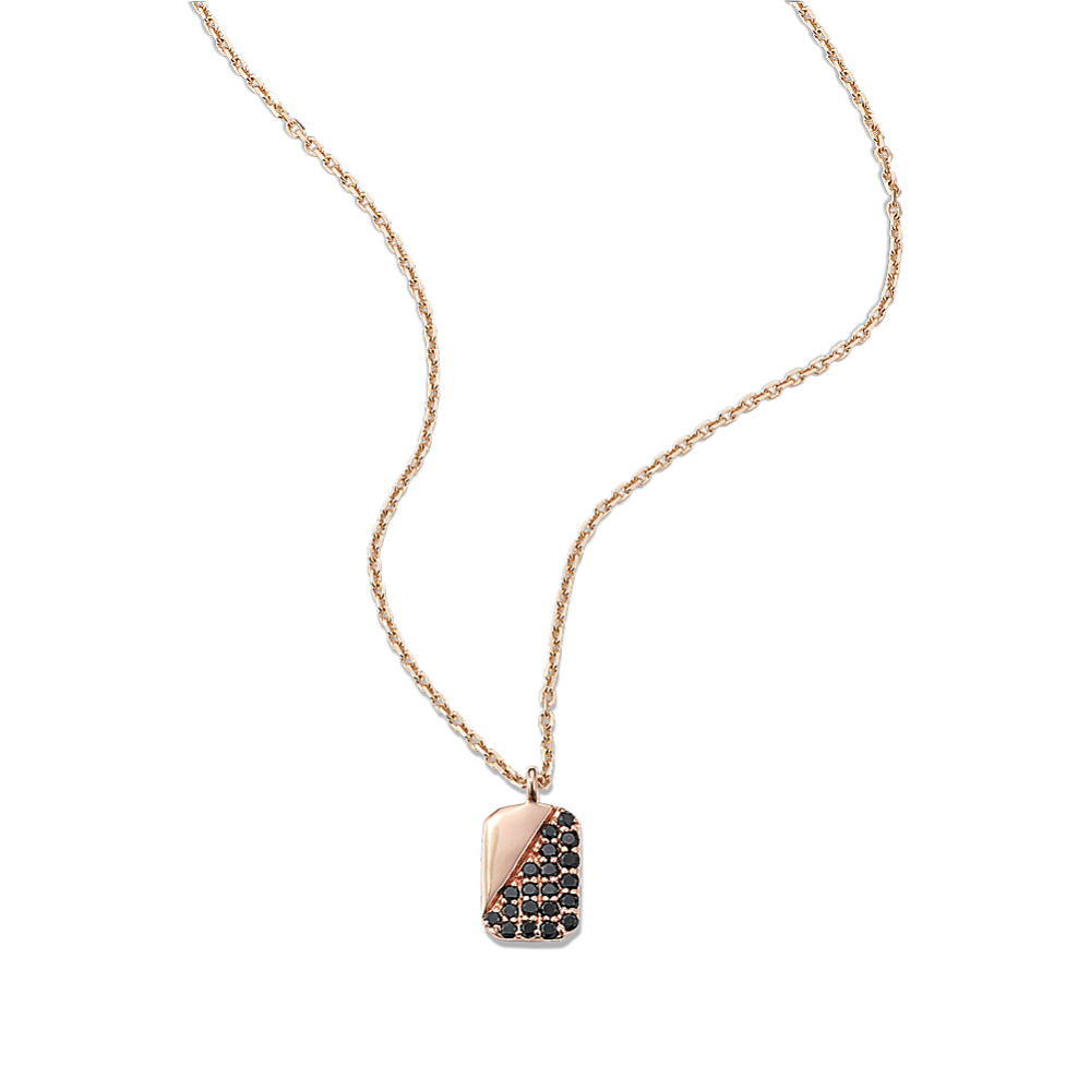 Petite Black Diamond Tag Pendant