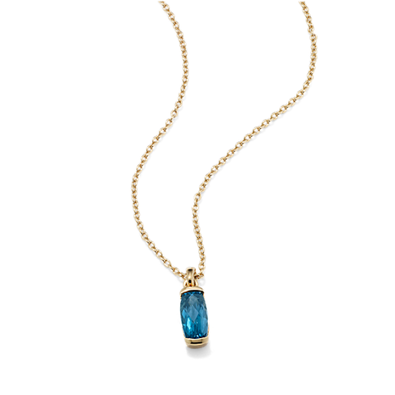 Melina Blue Topaz Pendant - Vermeil 14K Gold