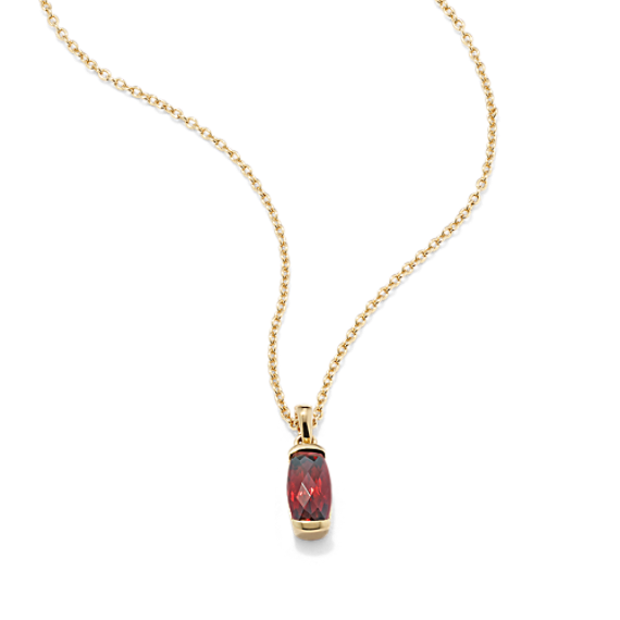Melina Garnet Pendant - Vermeil 14K Gold