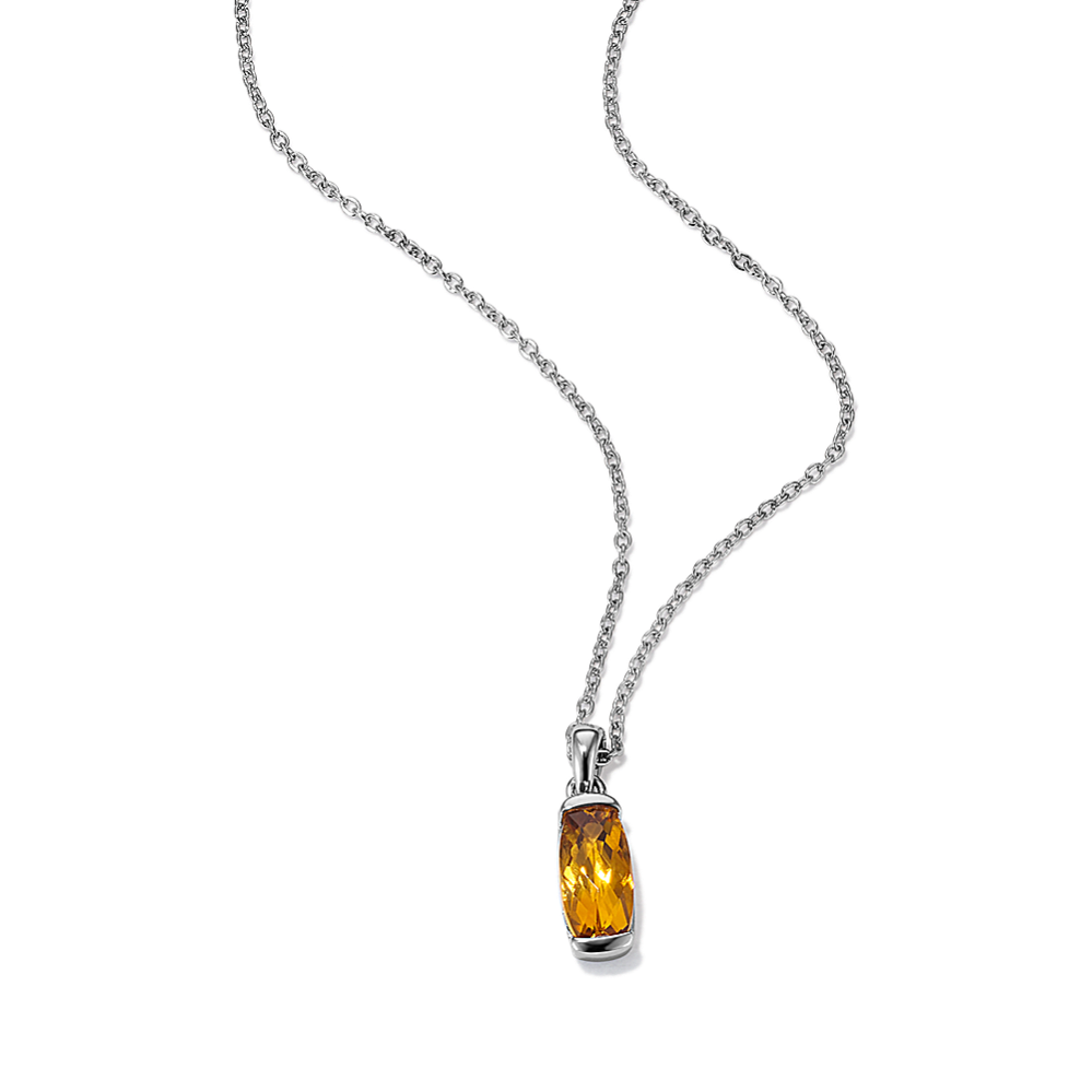 Citrine Drop Sterling Silver Pendant Citrine Drop Sterling Silver Pendant
