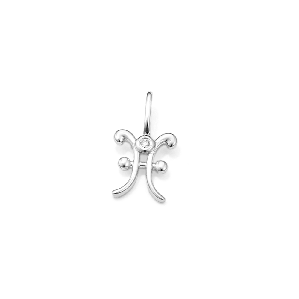 Pisces Sign Diamond Charm