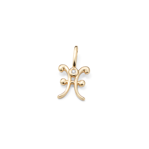 Pisces Sign Diamond Charm